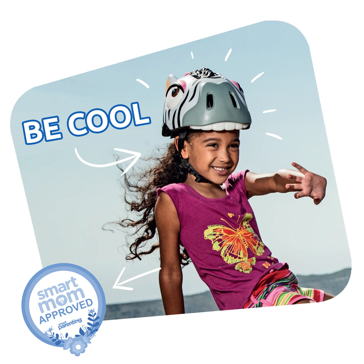 Black & White Zebra Kids Bike Helmet D9406