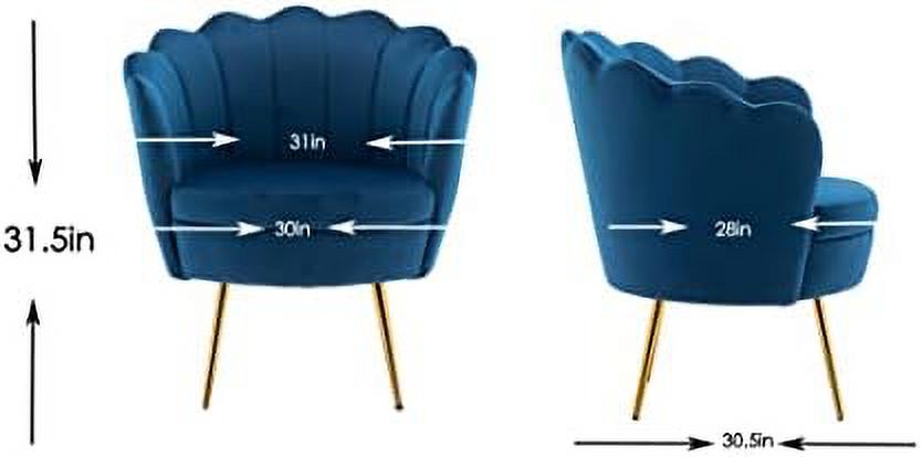 Velvet Vanity Chair with Golden Metal Legs E37909
