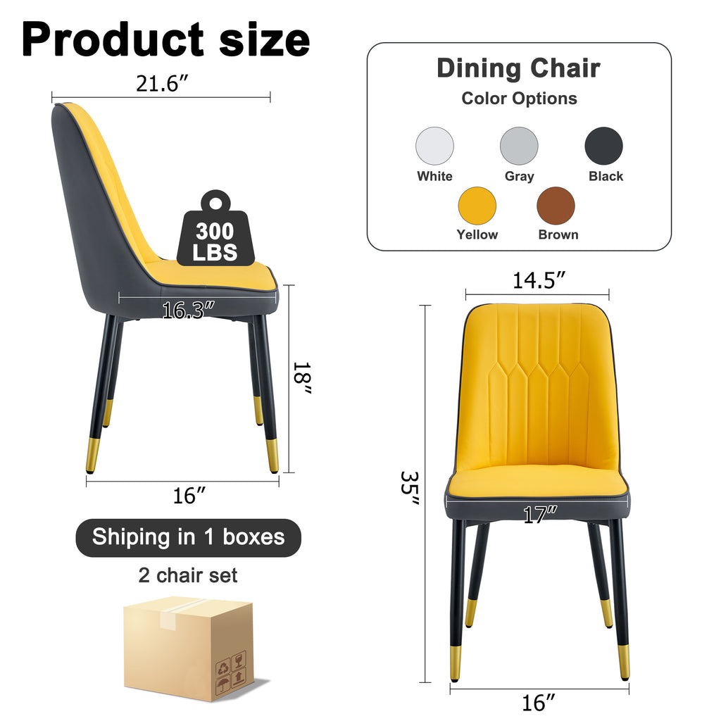 Set of 2 Upholstered Faux Leather Dining Chairs Y760