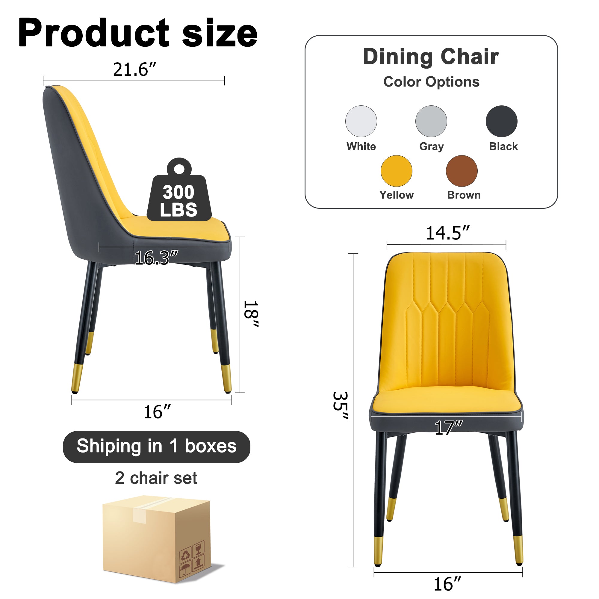 Set of 2 Upholstered Faux Leather Dining Chairs Y760