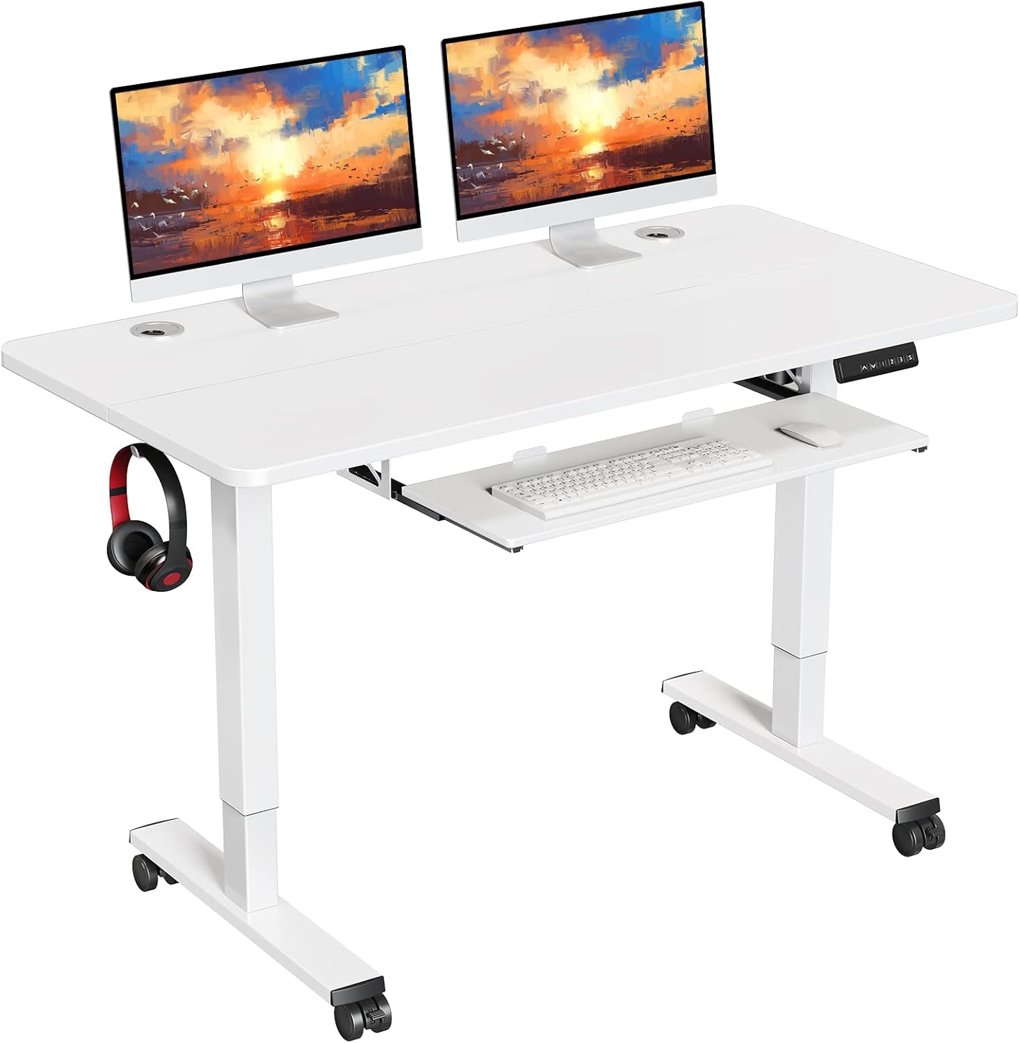 Electric Standing Desk Adjustable Height 48x24 in with Memory Controller S9320
