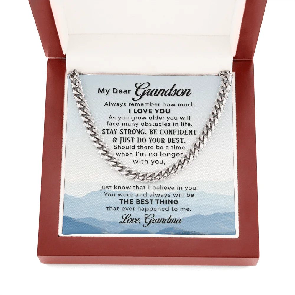 Gift Necklace For Grandson, Cuban Chain Z156