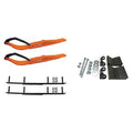 Orange Razor Snowmobile Skis with 6 inch Round Bars Complete Kit I2784