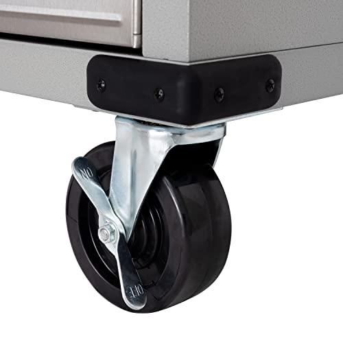 Solid Steel Rolling Lockable Metal Storage Cabinet with Adjustable Shelves, 36" W x 18" D x 72" H, Granite G1359