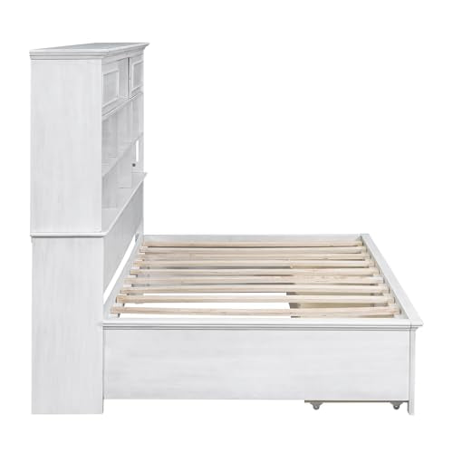 Antique White Twin Size Wood Daybed Frame with 3 Drawers Y601243