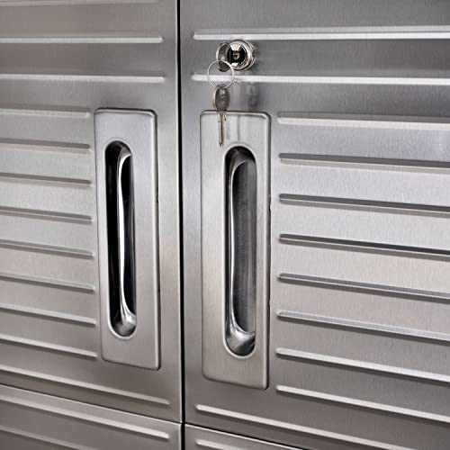Solid Steel Rolling Lockable Metal Storage Cabinet with Adjustable Shelves, 36" W x 18" D x 72" H, Granite G1359