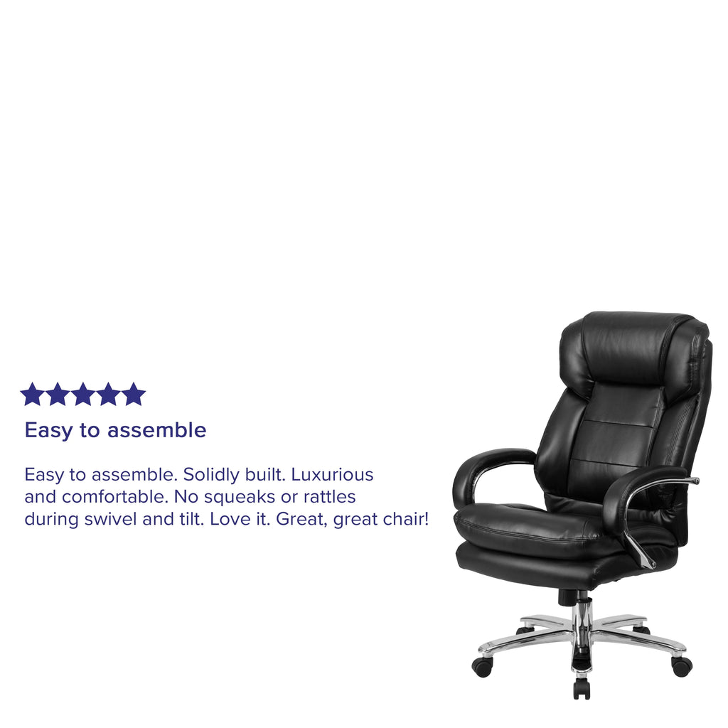 Black LeatherSoft Swivel Executive Office Chair Y51452