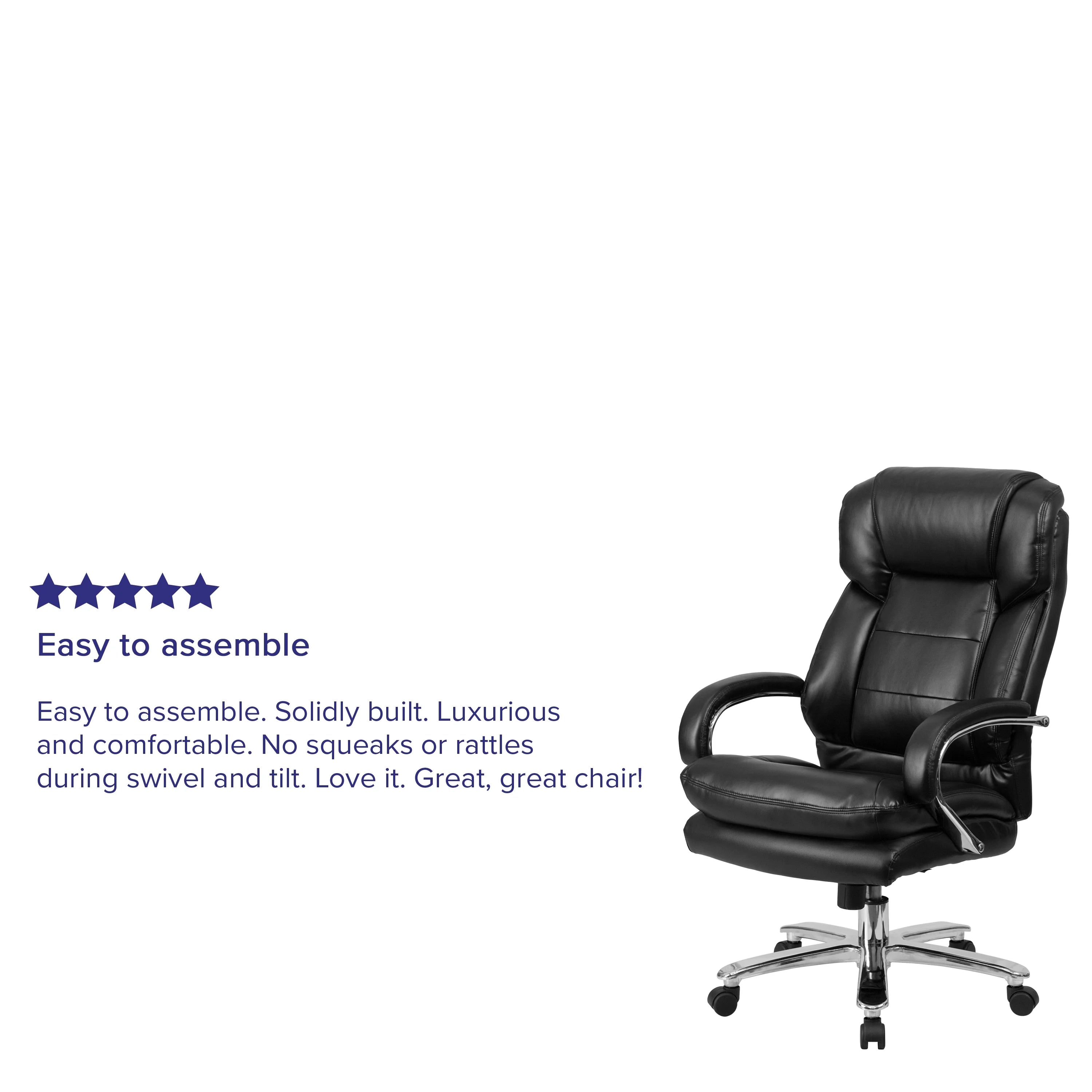 Black LeatherSoft Swivel Executive Office Chair Y51452