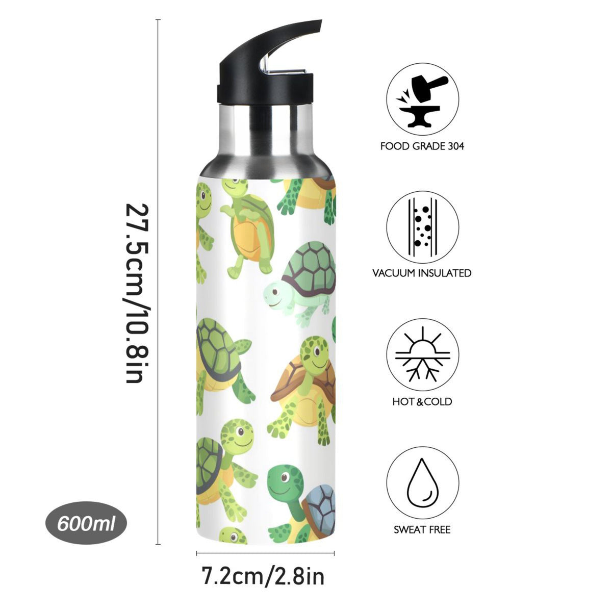 Insulated Stainless Steel Water Bottle with Straw Lid 20 oz G537193