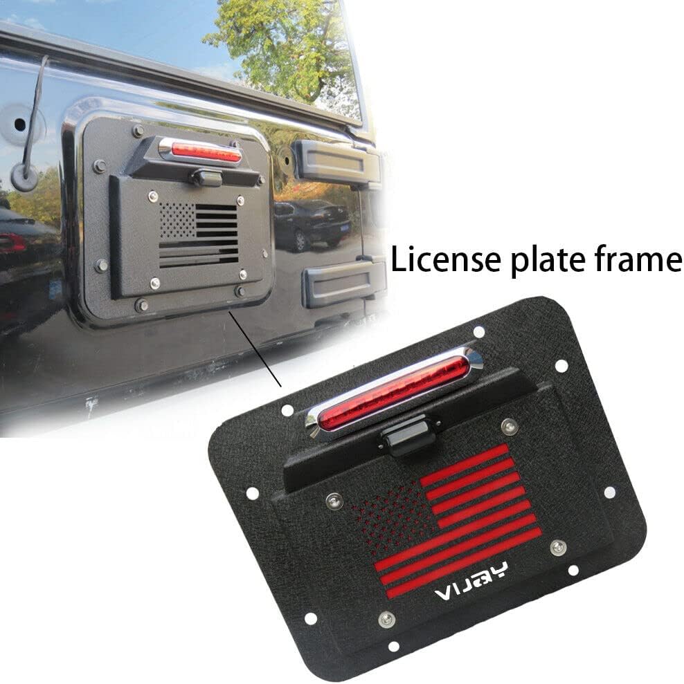 Spare Tire Delete License Plate Relocation with Plate Light and Third Brake Light Pack of 2 S458