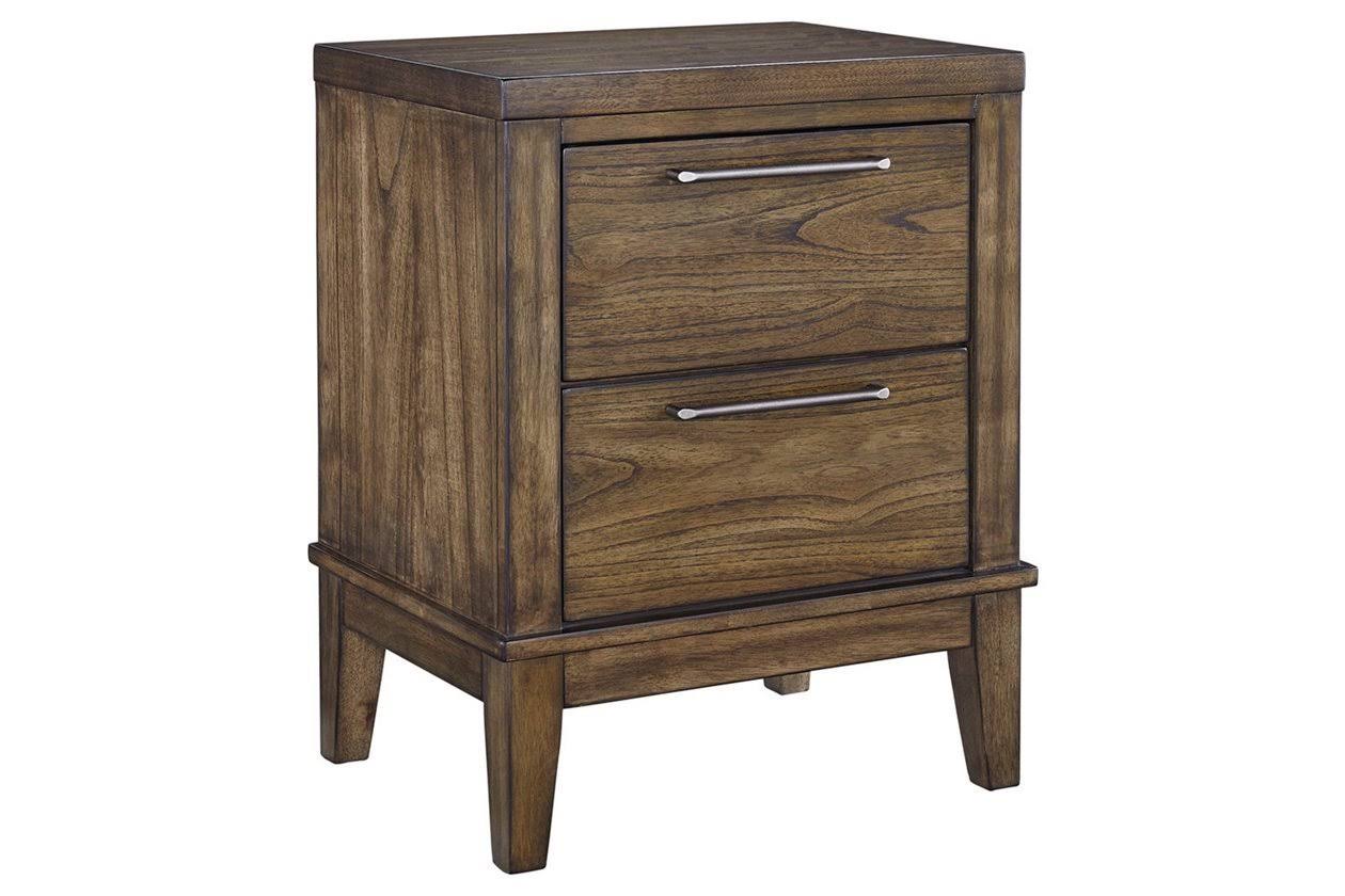 Two Drawer Night Stand in Brown G19906