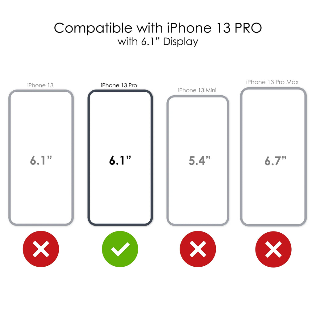 Clear Shockproof Hybrid Case for iPhone 13 PRO with Tempered Glass Screen Protector D544