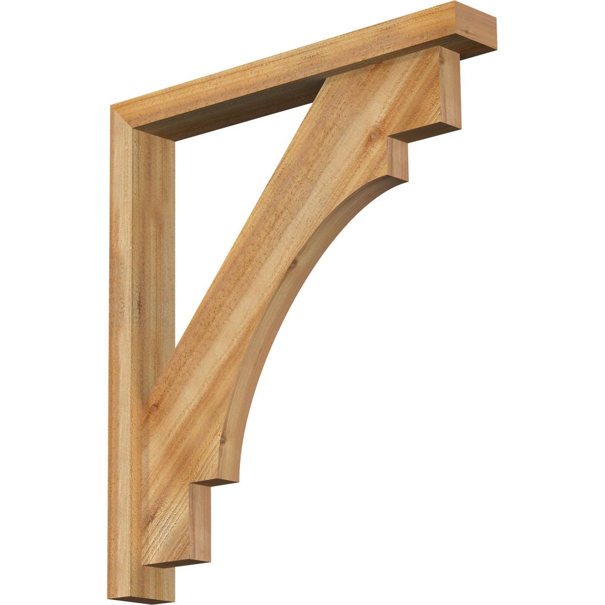 Rough Sawn Bracket with Offset Brace, Western Red Cedar B6097