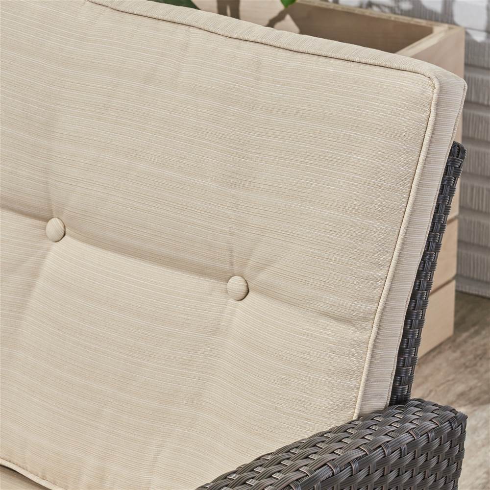Brown/Beige 3 Seater Wicker Sofa S8889