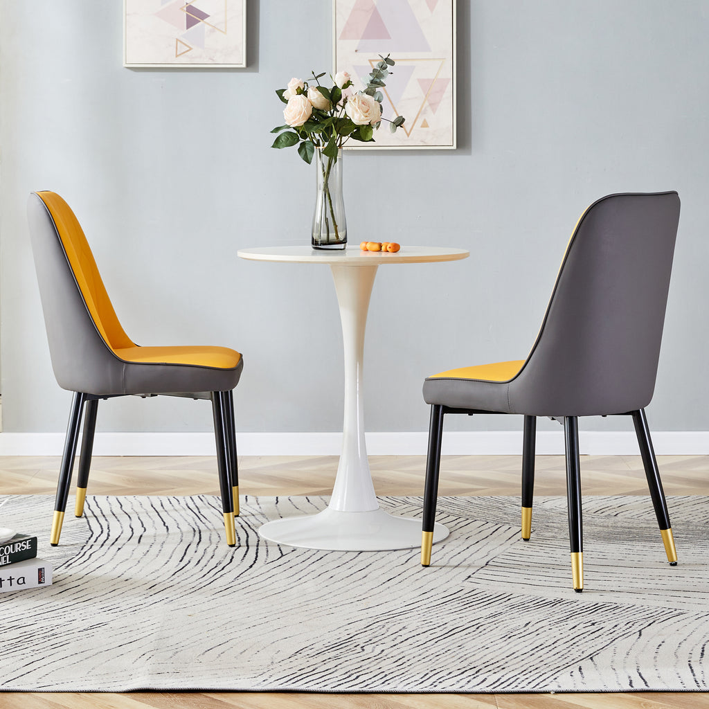 Set of 2 Upholstered Faux Leather Dining Chairs Y760
