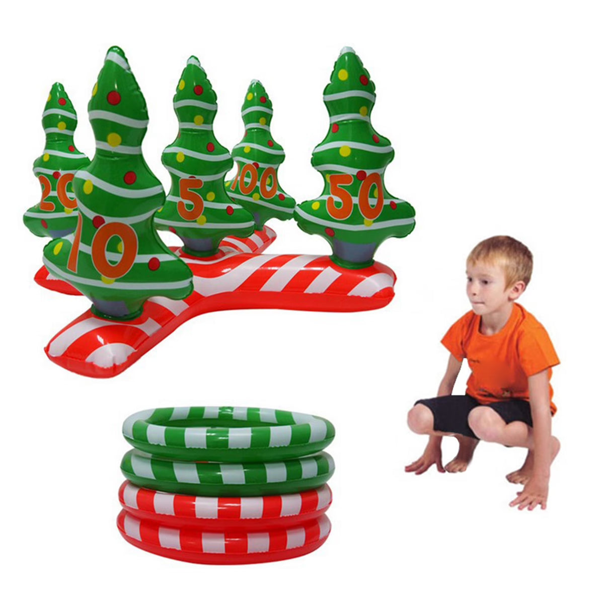 Inflatable Ring Toss Game Set with 4 Rings F75781