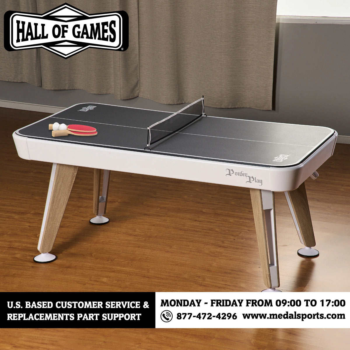 72 inch Air Powered Hockey Table with Table Tennis Top D33085