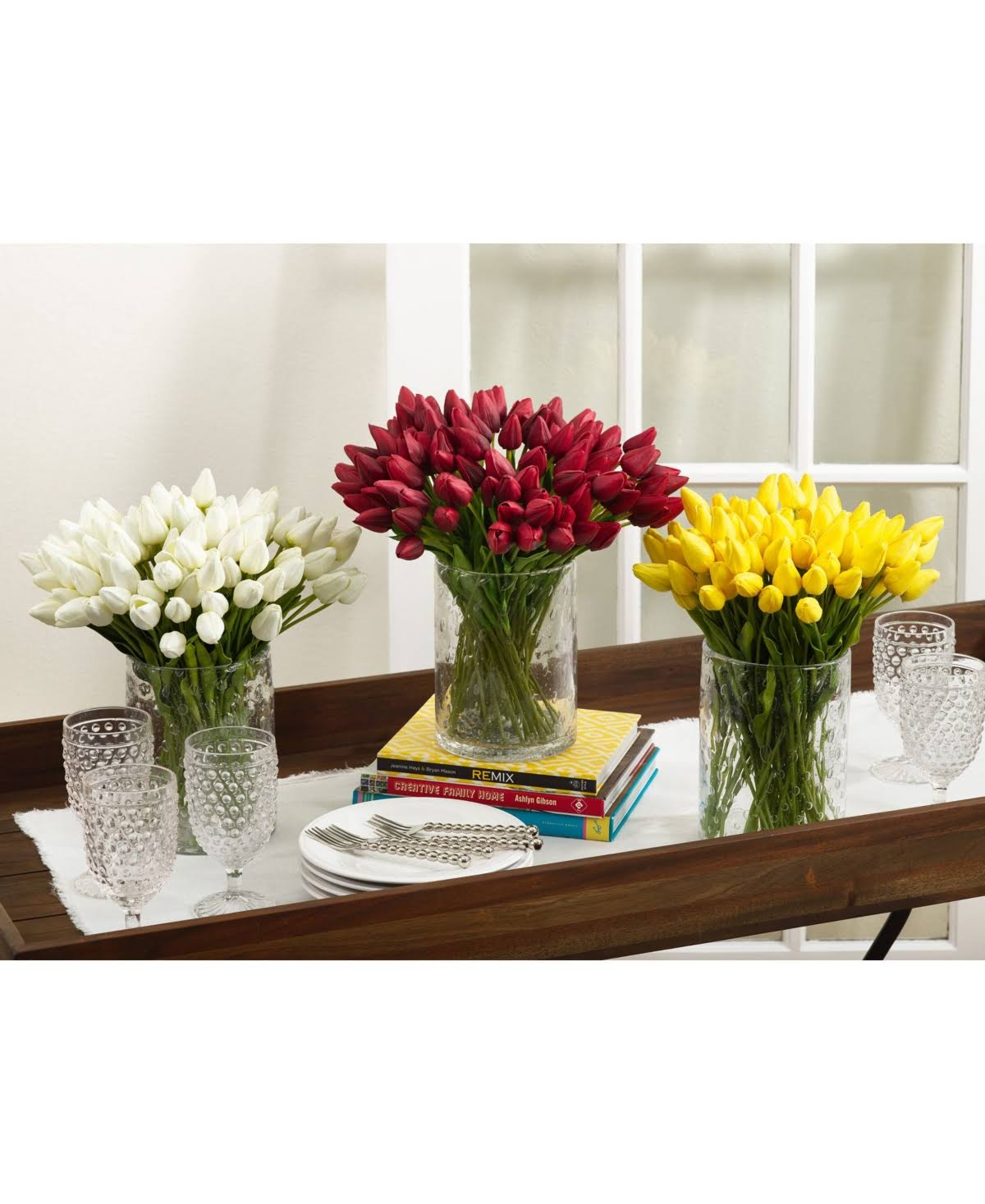 Yellow Petite Tulip 9-Piece Bunch Long Set of 12 Pcs U953