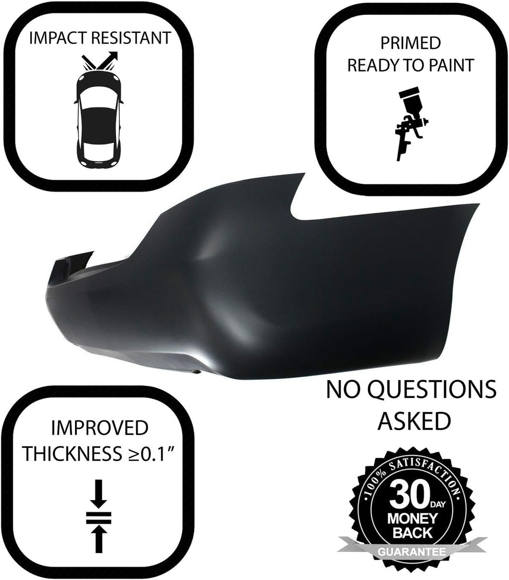 Primed Plastic Rear Bumper Cover Fascia for 2007-2011 Toyota Camry Sedan Y5301