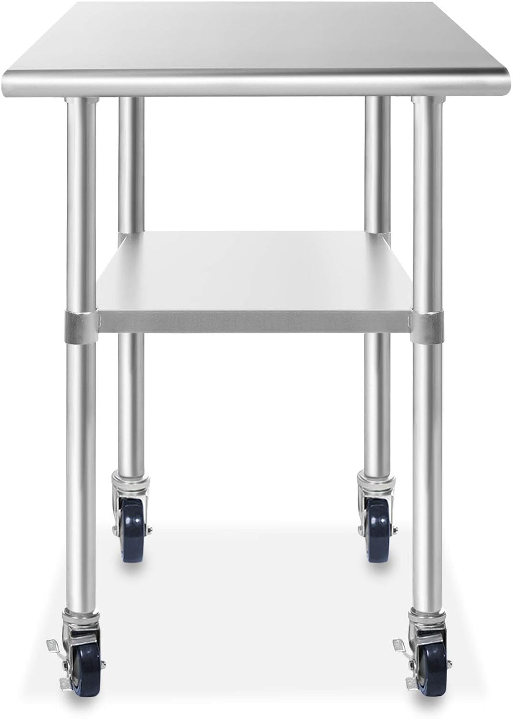 NSF Stainless Steel Commercial Kitchen Prep & Work Table with 4 Casters O258832