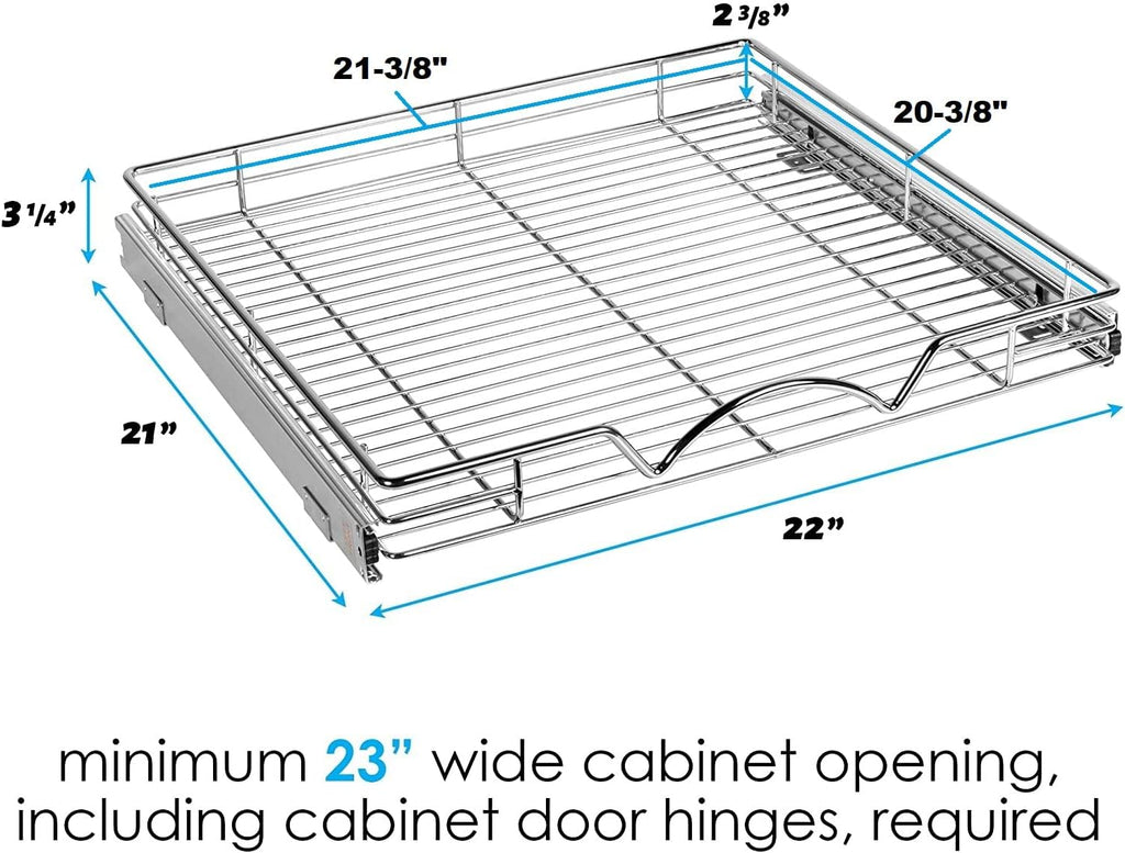 Chrome Heavy Duty Pull Out Drawer Cabinet Organizer M445