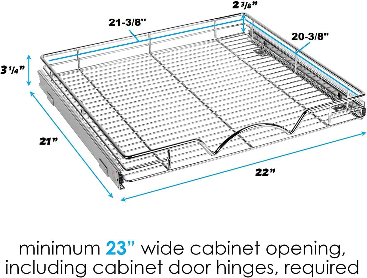 Chrome Heavy Duty Pull Out Drawer Cabinet Organizer M445