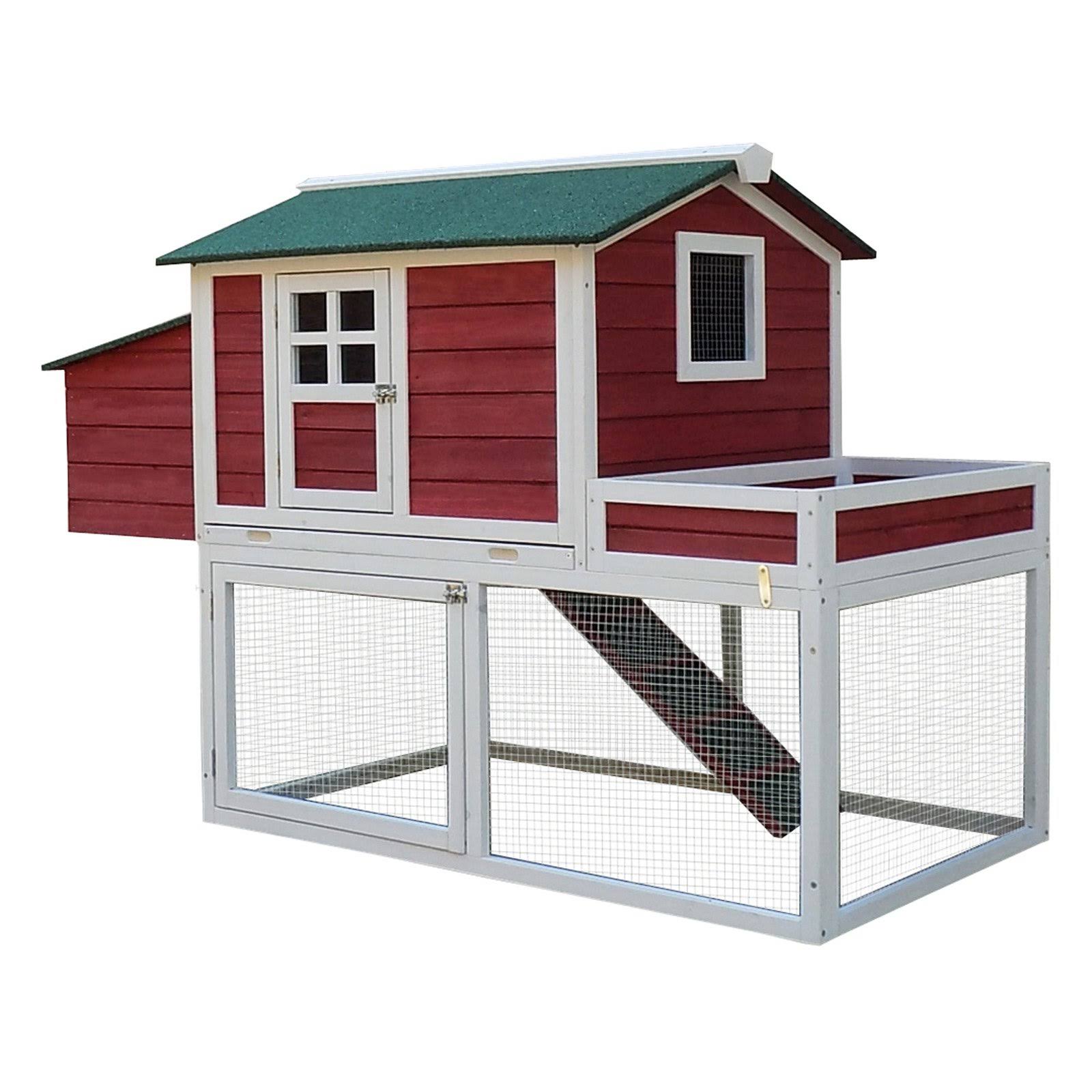 Chicken Coop Wooden Poultry Hen Hutch House Nesting Cage Box K255208