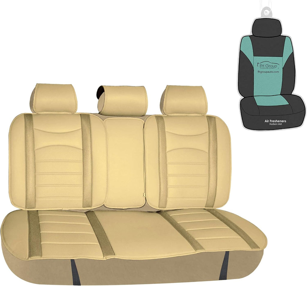 Beige Leatherette Front Car Seat Cushions M5033