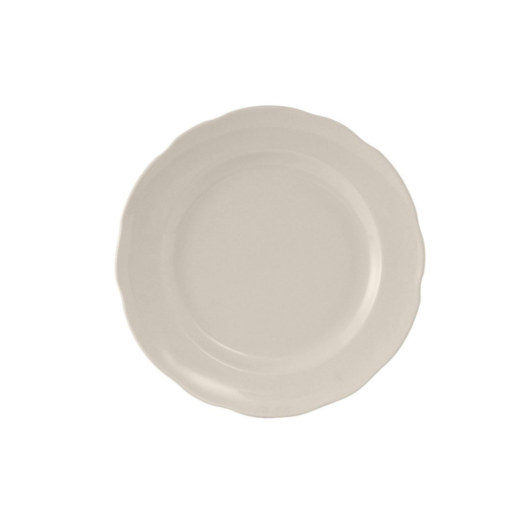 7 1/4 inch Scalloped Edge Plate in Eggshell White, Case of 36 N16266