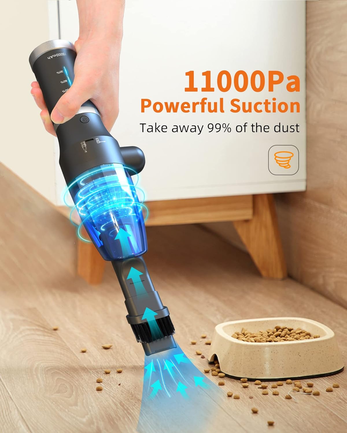 15000mAh Cordless Air Duster & Vacuum 2 in 1, 77000RPM/11000PA, 2 Speeds, Detachable Battery G588030
