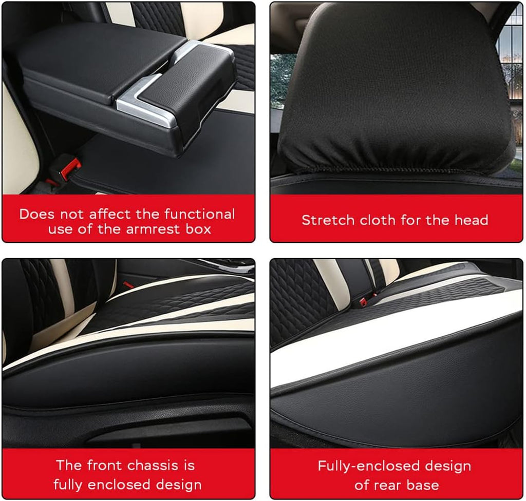 Black Red Waterproof Car Seat Covers 5-Seat A5815