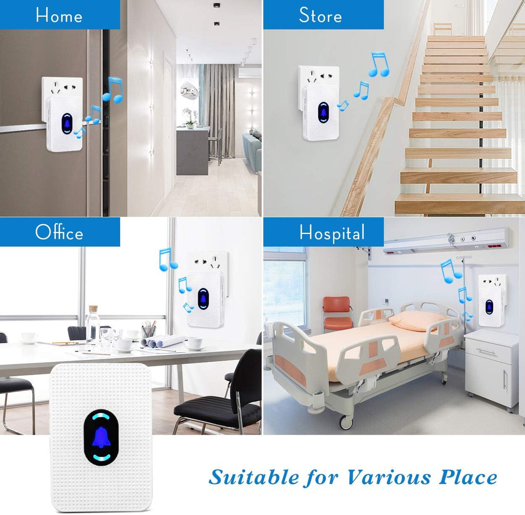 3 Receiver+3 Call Buttons Caregiver Pagers Emergency Call Button Alert System O585551
