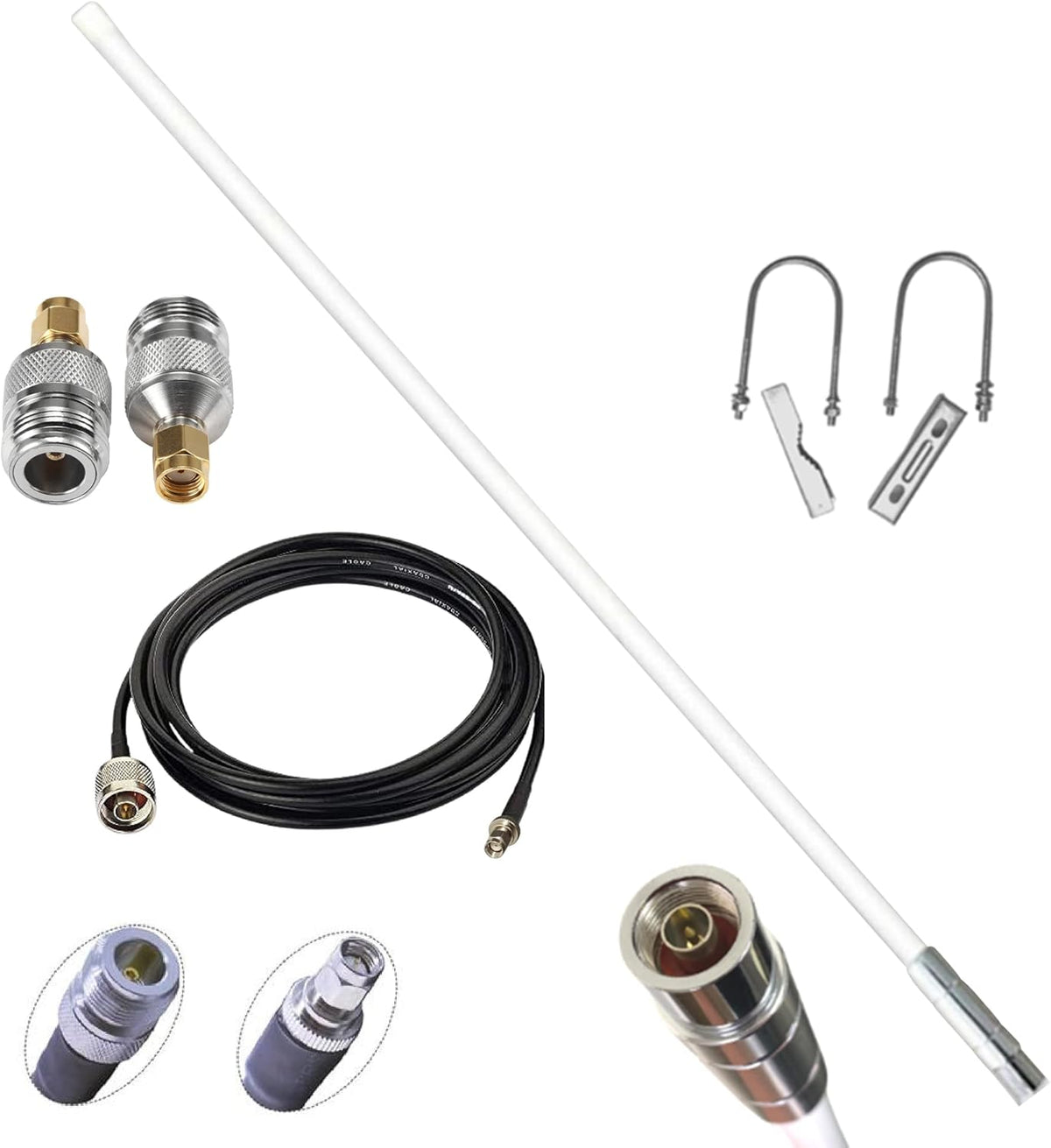 5.8dBi Fiber-Glass Omnidirectional Antenna 915mhz with 5foot SLMR-400 Wire A268