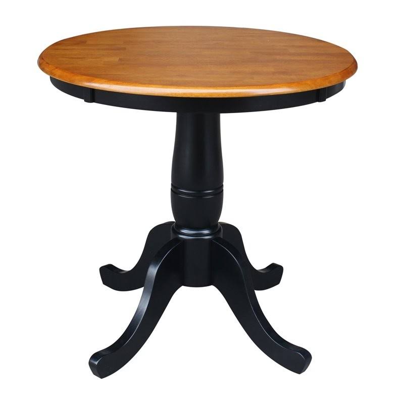 30x22 Round Table in Black and Soft Cherry P715