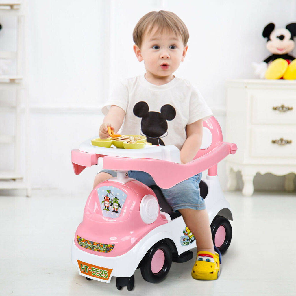 Pink Ride on Push Car with Music Box & Horn J183