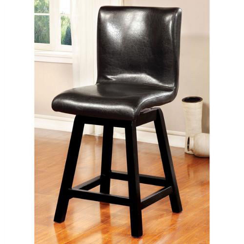 Black Faux Leather 6-Piece Counter Height Dining Set O15592