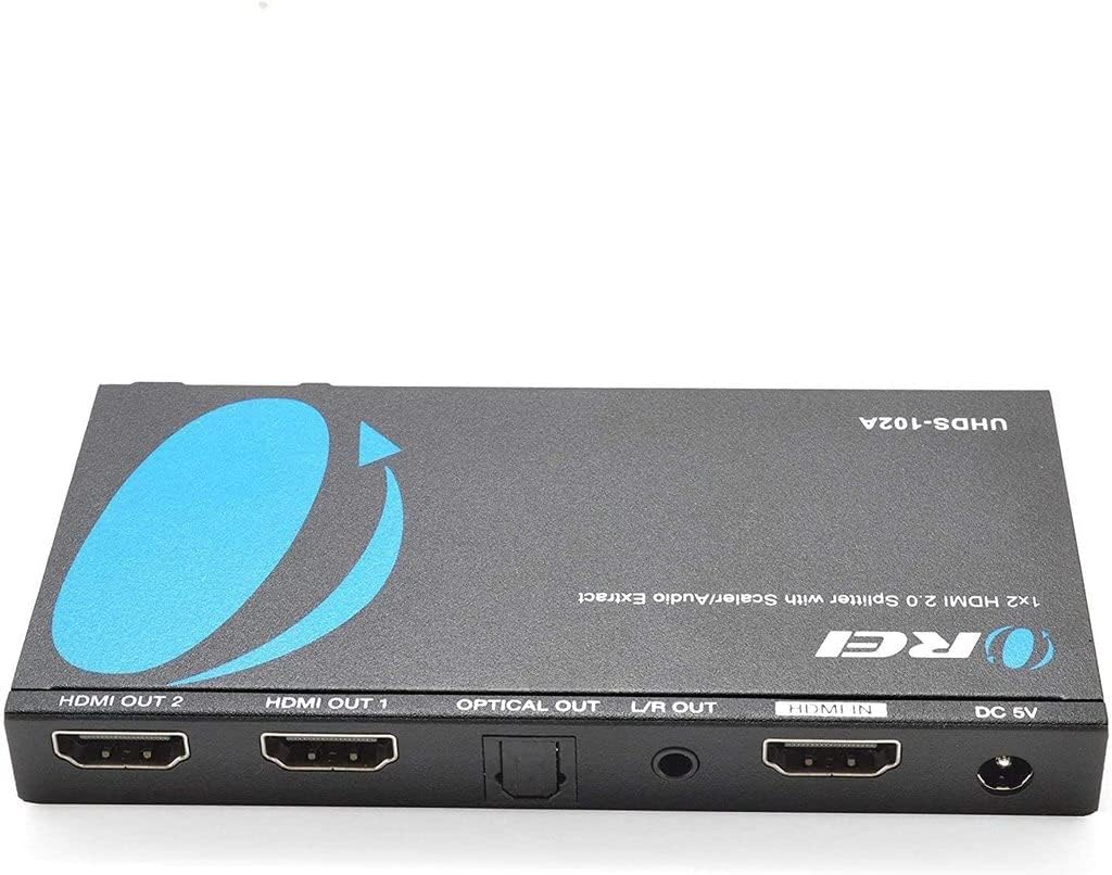 HDMI Splitter 2 Ports with Scaler Audio Extractor M3206