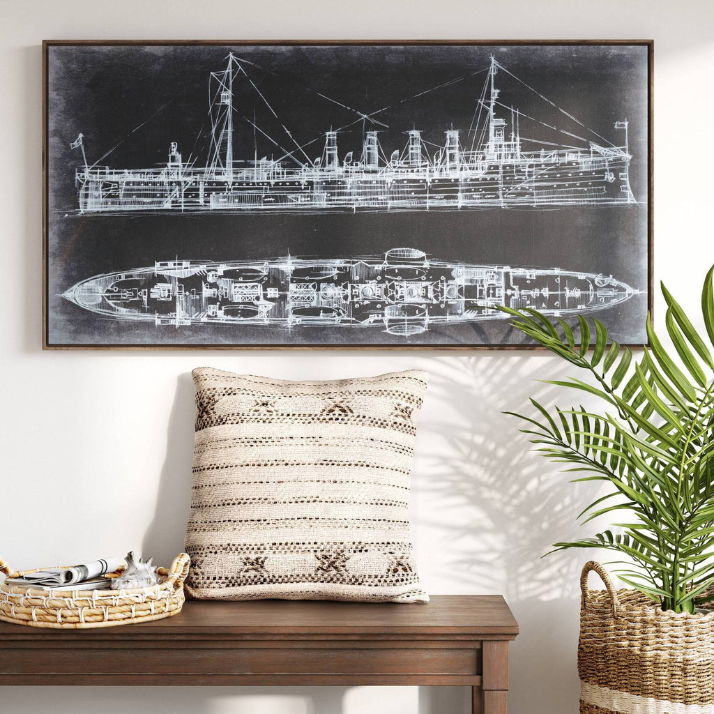 White/Black Framed Wall Canvas C922717