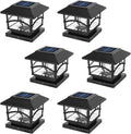 Solar Post Lights LED Waterproof Deck Fence Cap Lights 6 Pack H748
