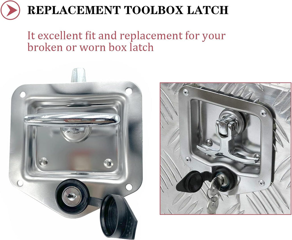 2 Pcs Stainless Steel Tool Box Latch T Handle Latches with Lock W678392