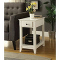 Antique White End Table with Storage G7048