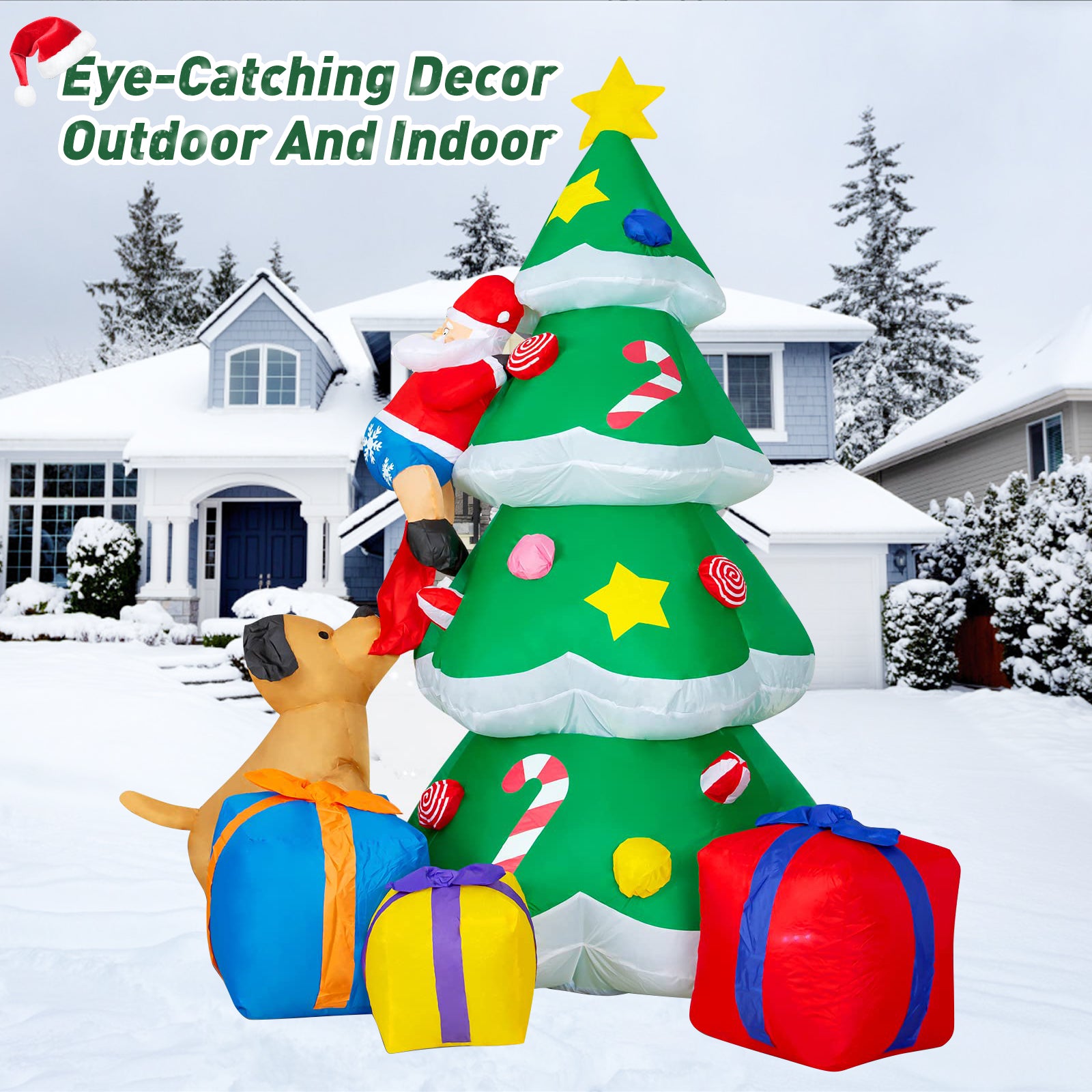 7FT Christmas Inflatables Santa Claus Blow Up Decor K42446