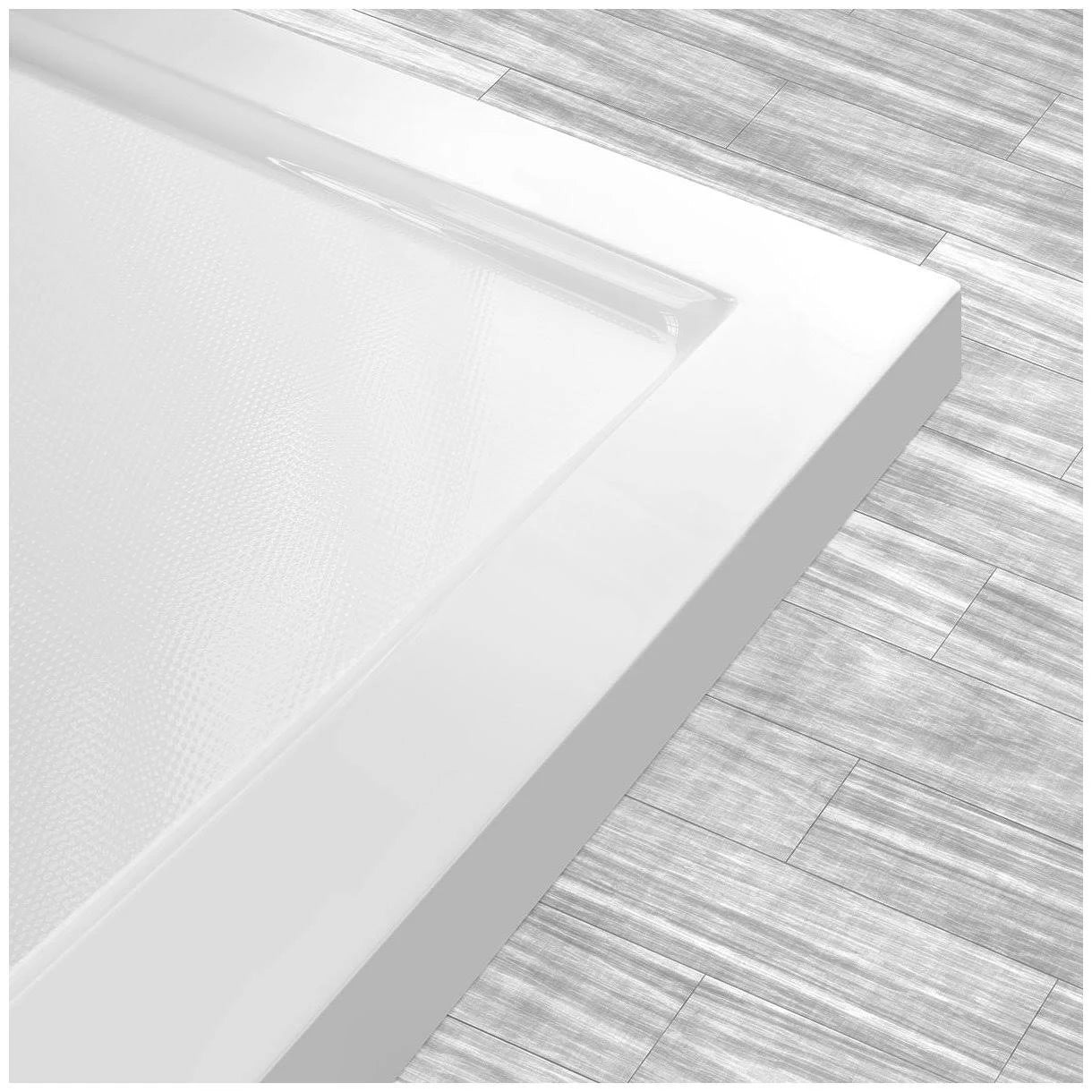 60 x 34 Single Double Threshold Shower Base Pan Center Drain White J577