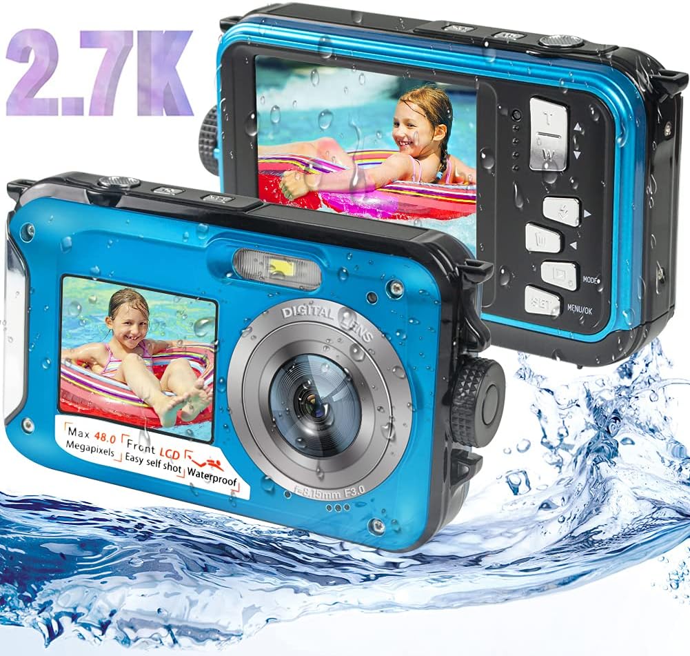 Waterproof Digital Camera 2.7K 48MP with Dual Screen N784