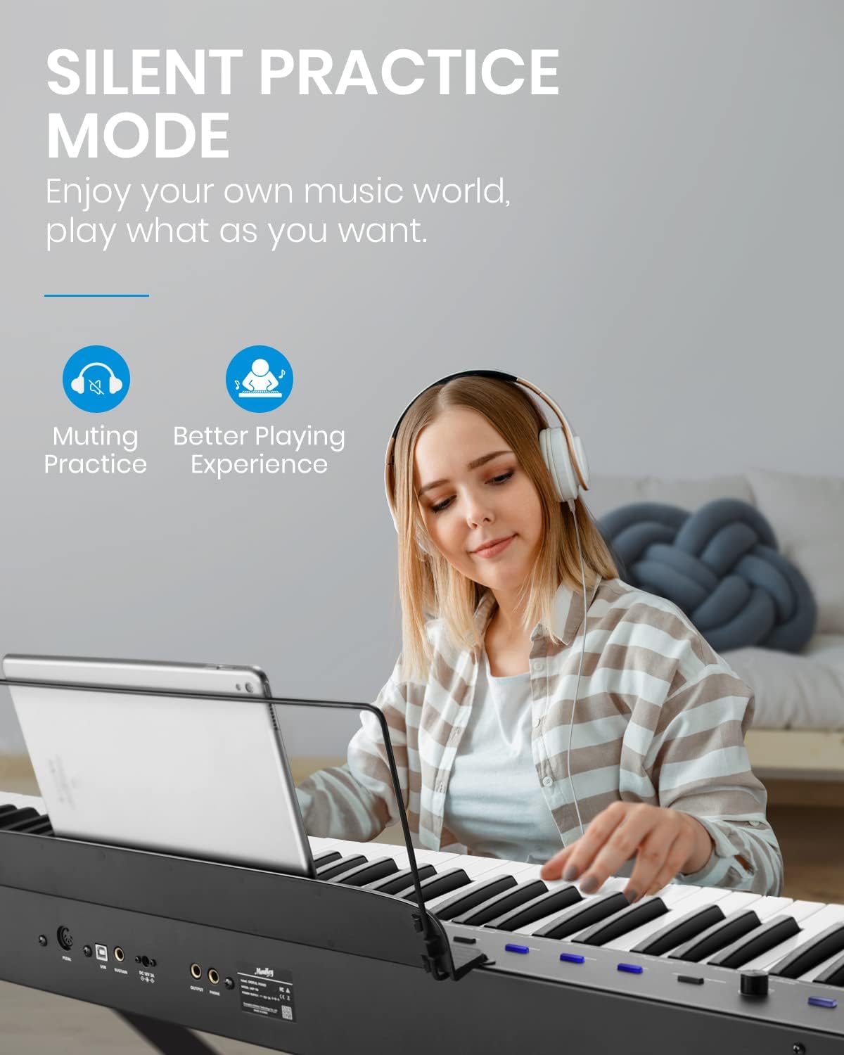 88-Key Semi-Weighted Digital Piano with Sustain Pedal L49480
