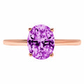Oval Cut Simulated Alexandrite 14k Rose Gold Ring Size 10.5 B89162