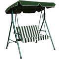 Green Cushioned Steel Frame Patio Canopy Swing Glider Y838