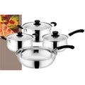 7 Piece Stainless Steel Cookware Set with Glass Lid O4724