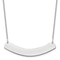14k White Gold Curved Blank Bar Necklace R84445