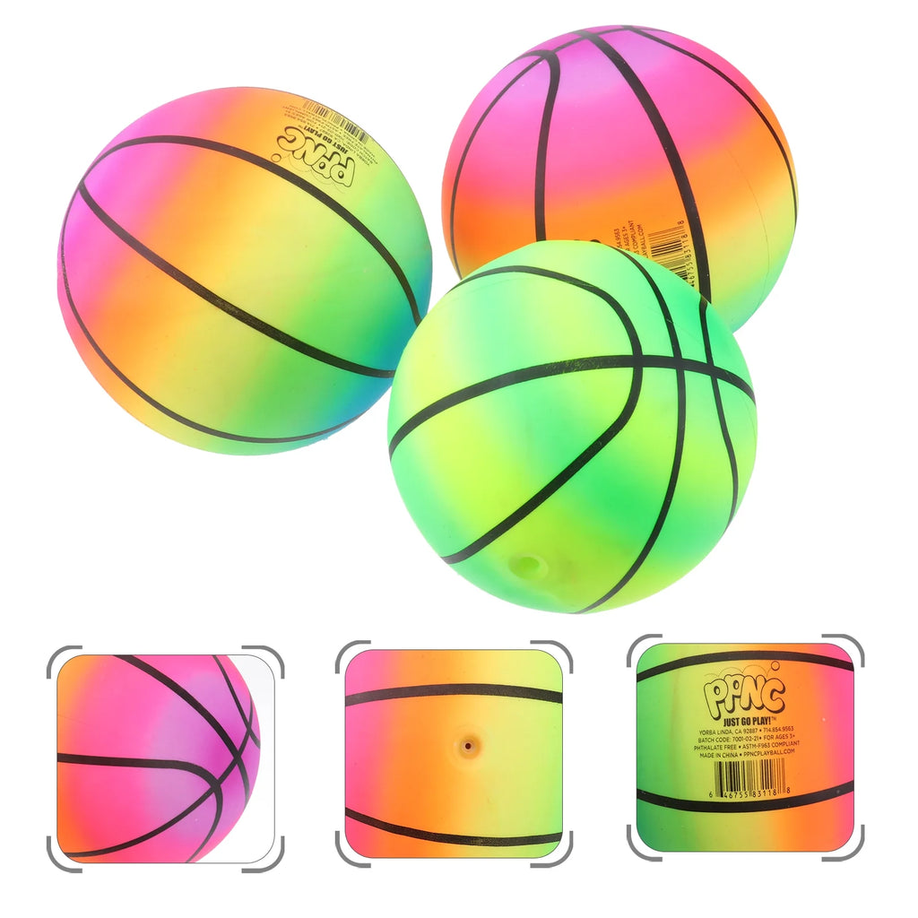 16 CM Rainbow Balls Elastic PVC Beach Play Ball Children Toy O16908